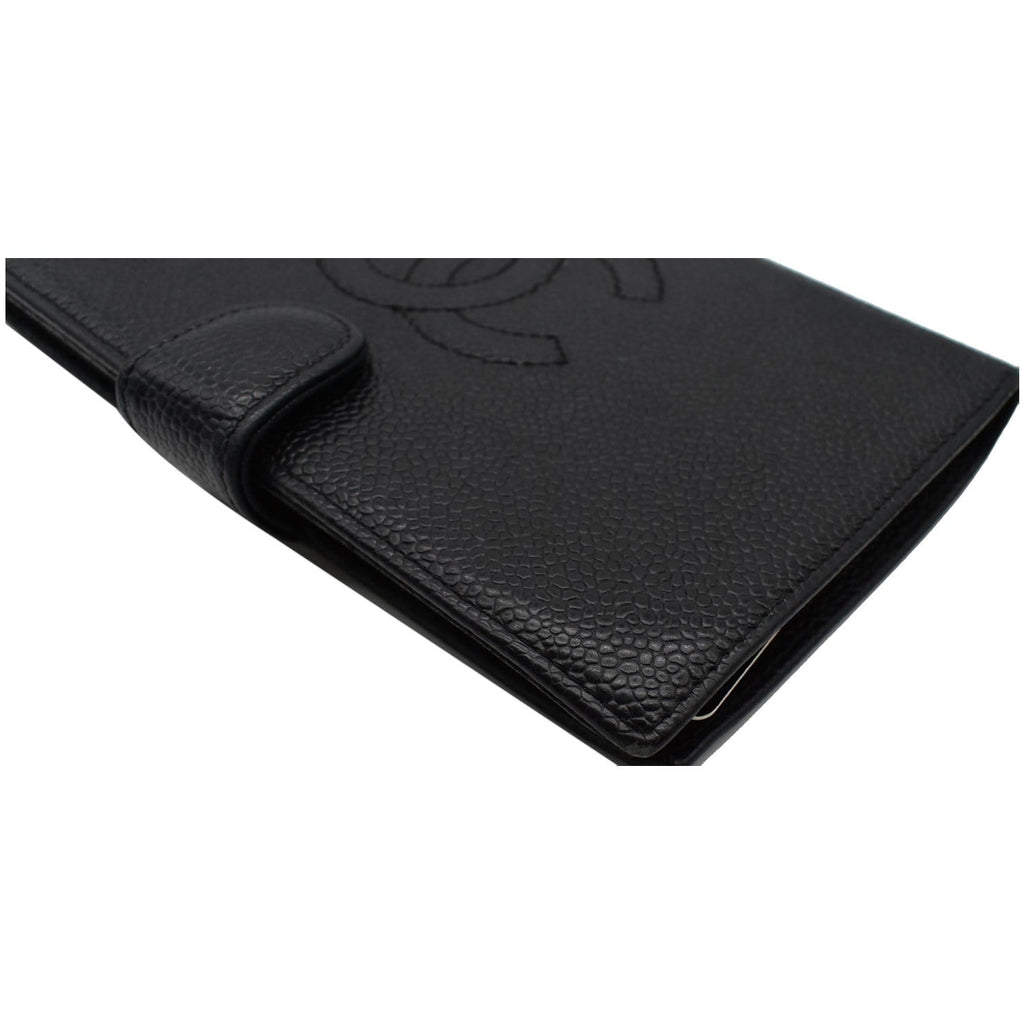 CHANEL Vintage CC Caviar Leather Bifold Wallet Black