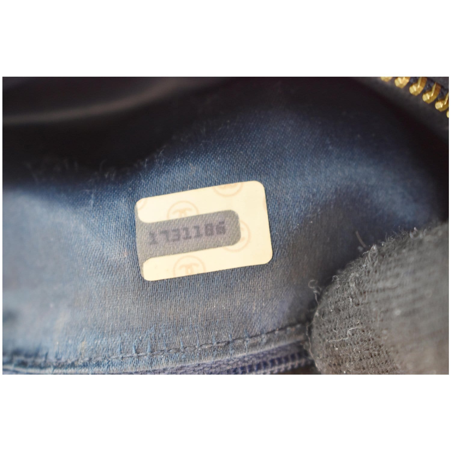 CHANEL Vintage Front Pocket Lambskin Leather Camera Bag Blue