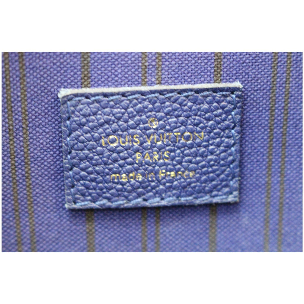 LOUIS VUITTON Montaigne GM Empreinte Leather Tote Bag Blue