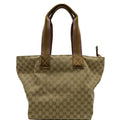 GUCCI Sherry GG Canvas Leather Tote Bag Beige 131231