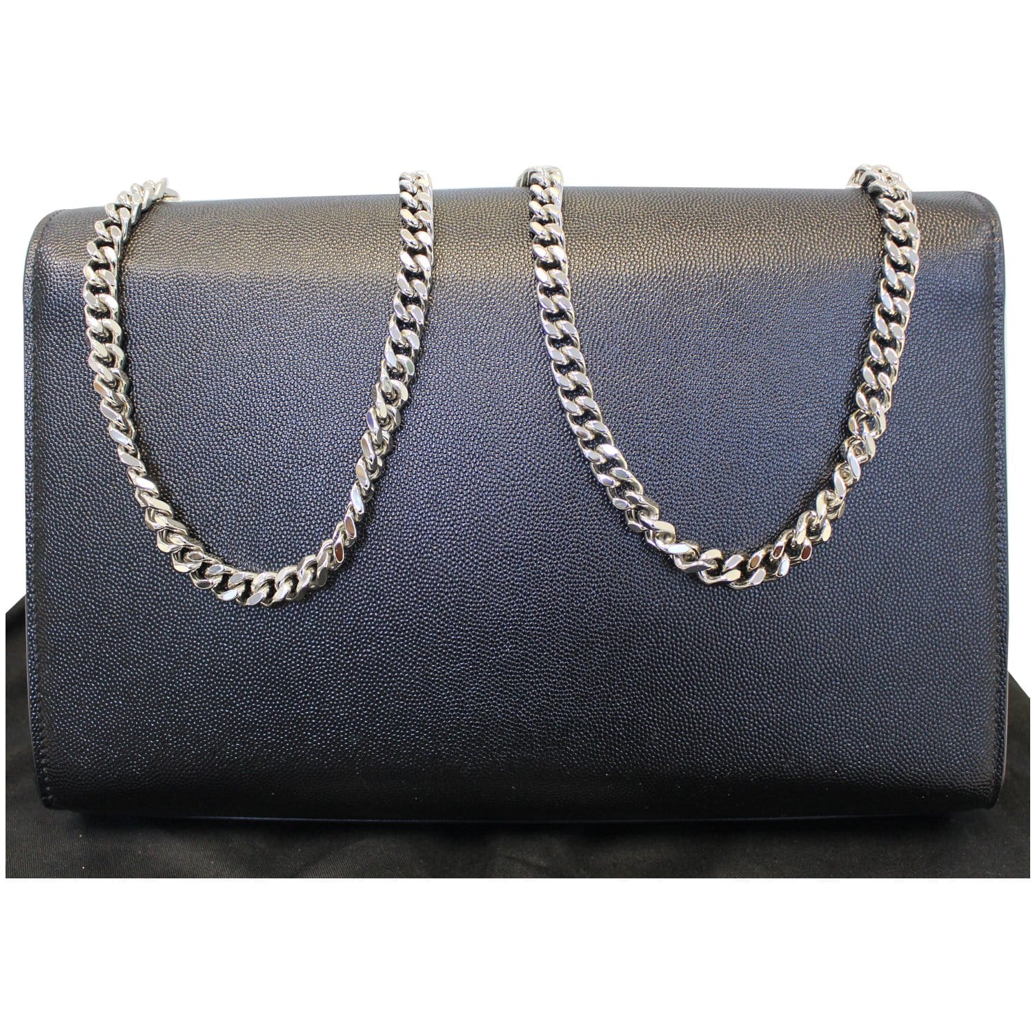 YVES SAINT LAURENT Kate Large Grain De Poudre Leather Shoulder Bag Black