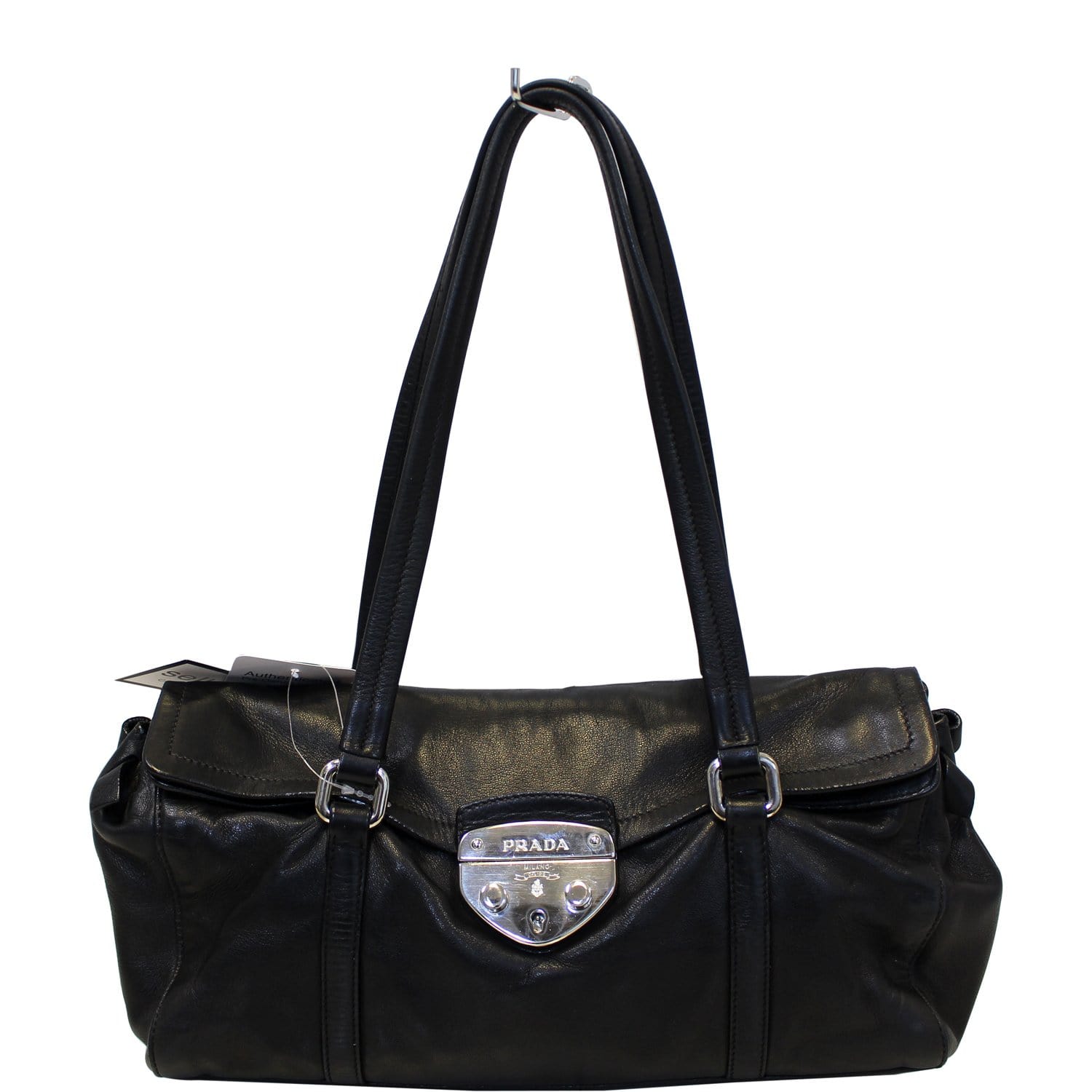 Prada Black Lambskin Leather Shoulder Bag