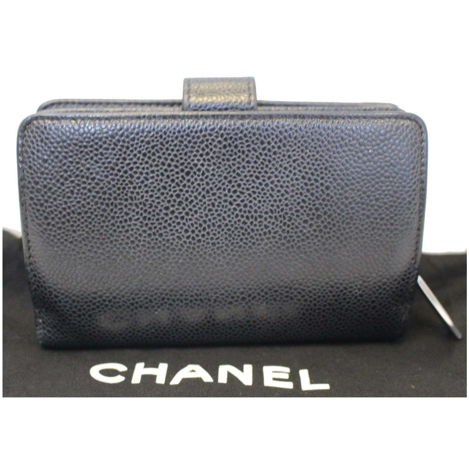 CHANEL CC Caviar Leather Bifold Wallet Black