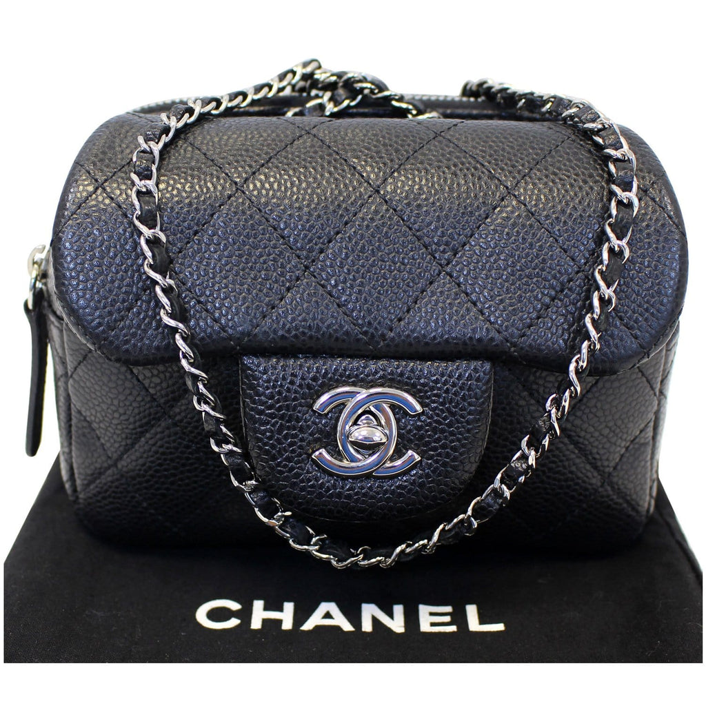 CHANEL Classic Mini Flap Quilted Lambskin Crossbody Bag Black