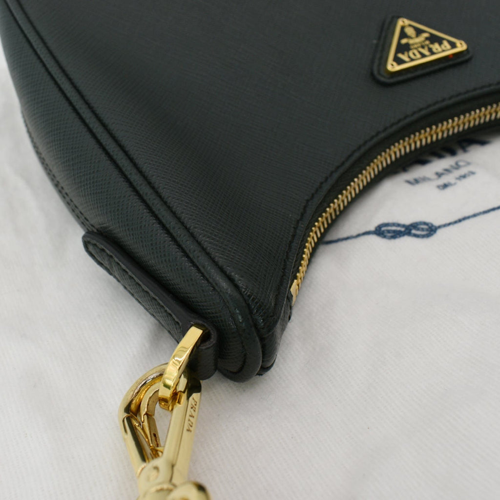 PRADA Re-Edition 2005 Saffiano Leather Shoulder Bag Emerald Green