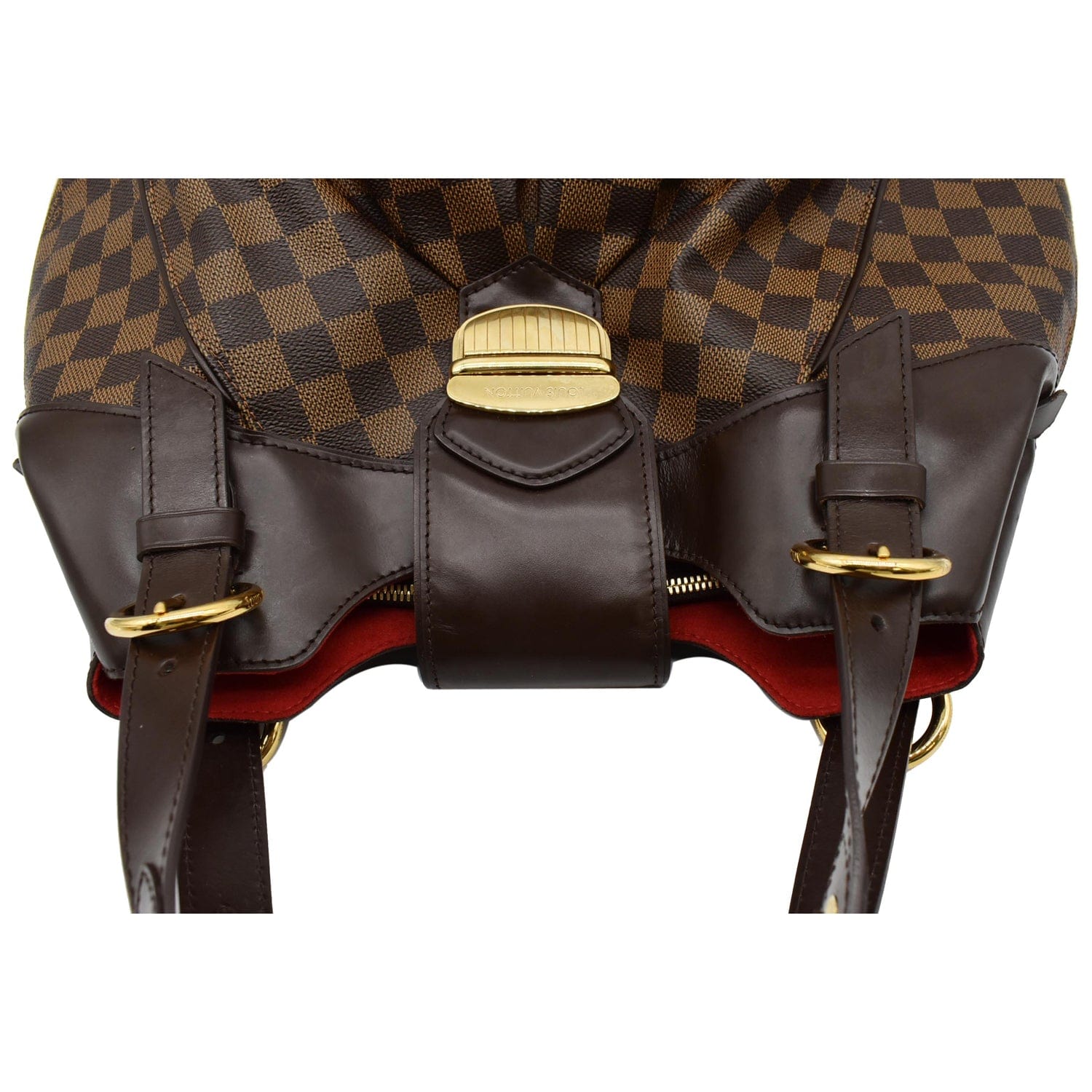LOUIS VUITTON Sistina GM Damier Ebene Shoulder Bag Brown