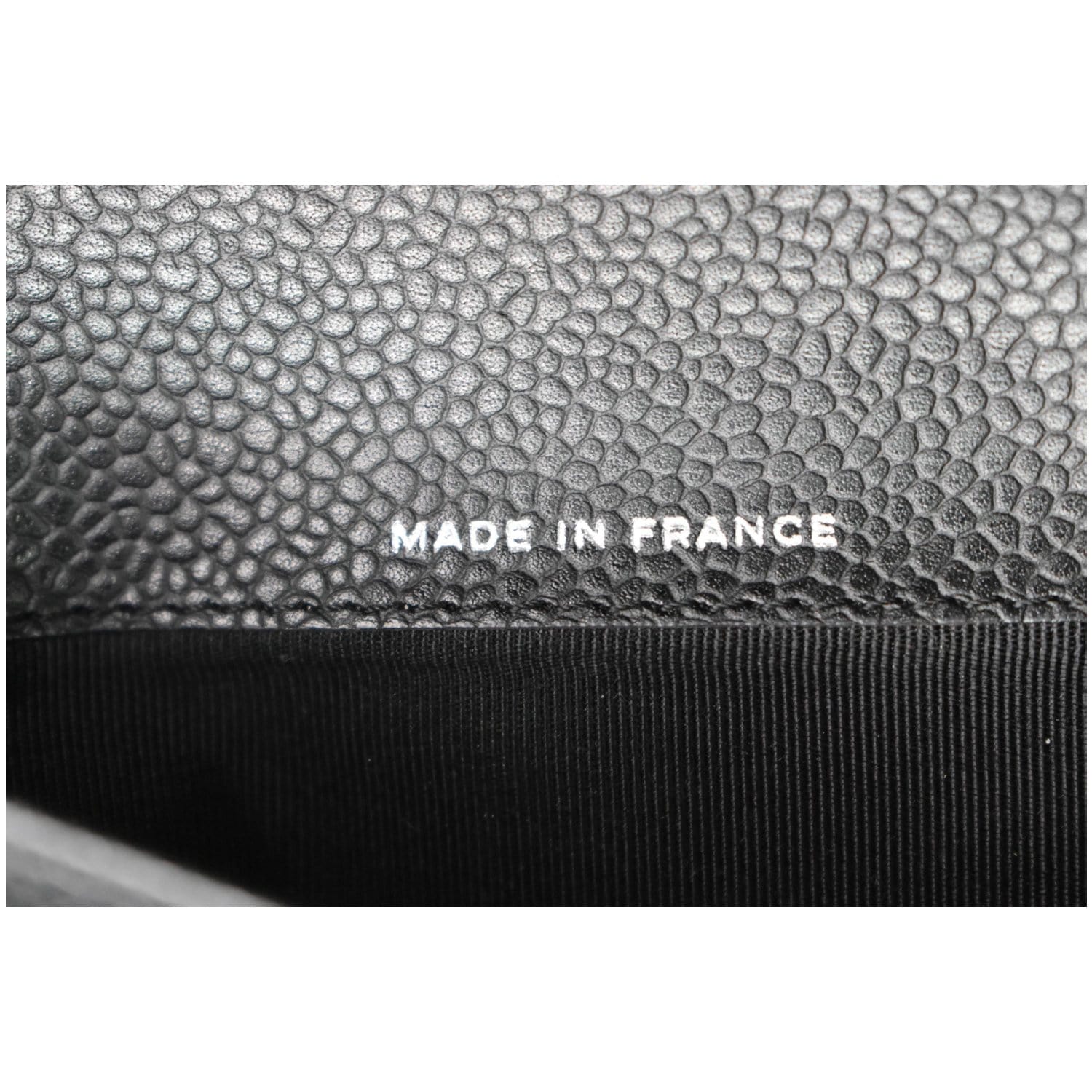 CHANEL Classic Flap Caviar Leather Card Holder Wallet Black