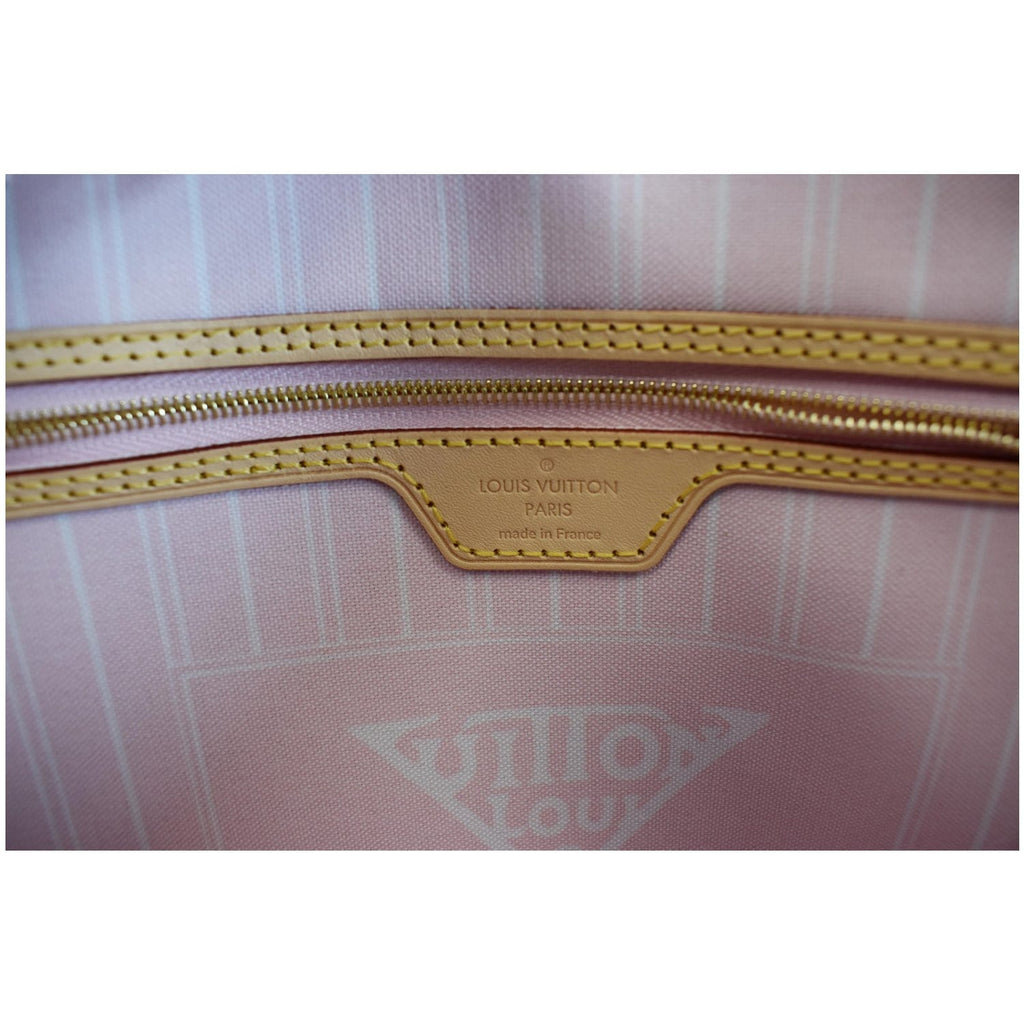 LOUIS VUITTON Neverfull MM Pool Monogram Giant Tote Shoulder Bag Light Pink