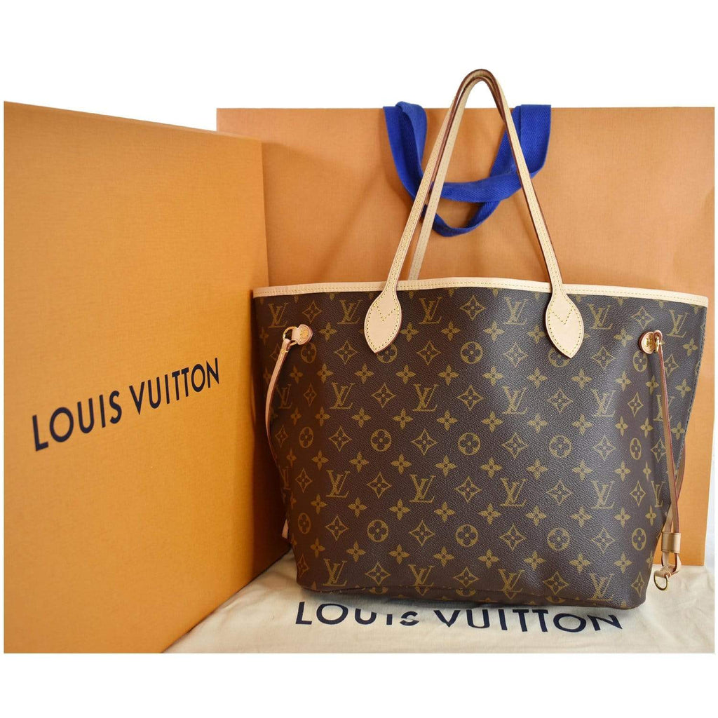 LOUIS VUITTON Monogram Canvas Neverfull MM Brown Tote Bag