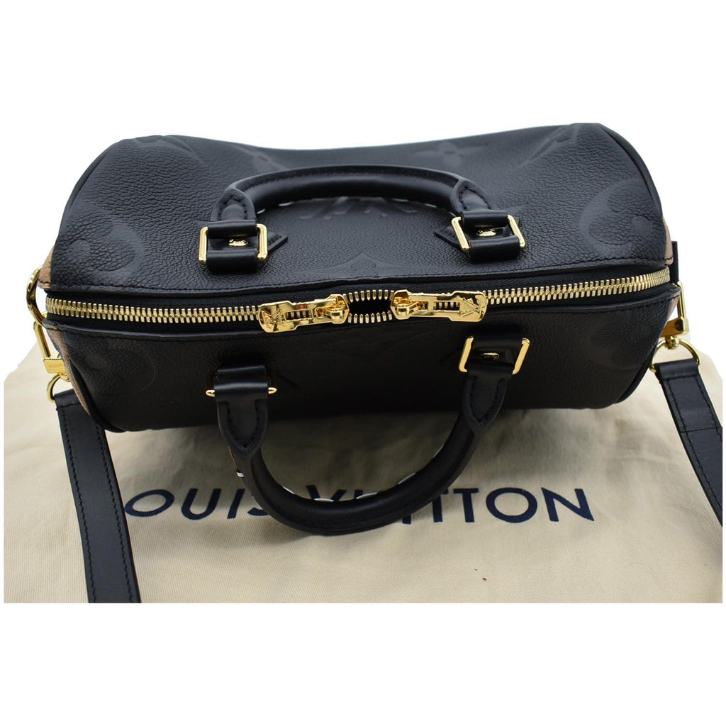 LOUIS VUITTON Speedy 25 Wild At Heart Leather Shoulder Bag Black