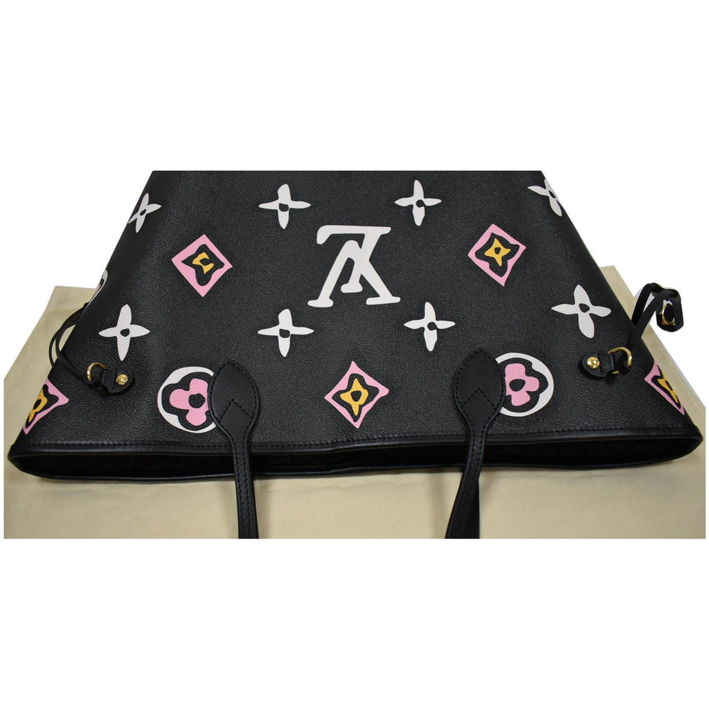 Louis Vuitton Neverfull MM Wild At Heart Monogram Giant Tote Bag Black