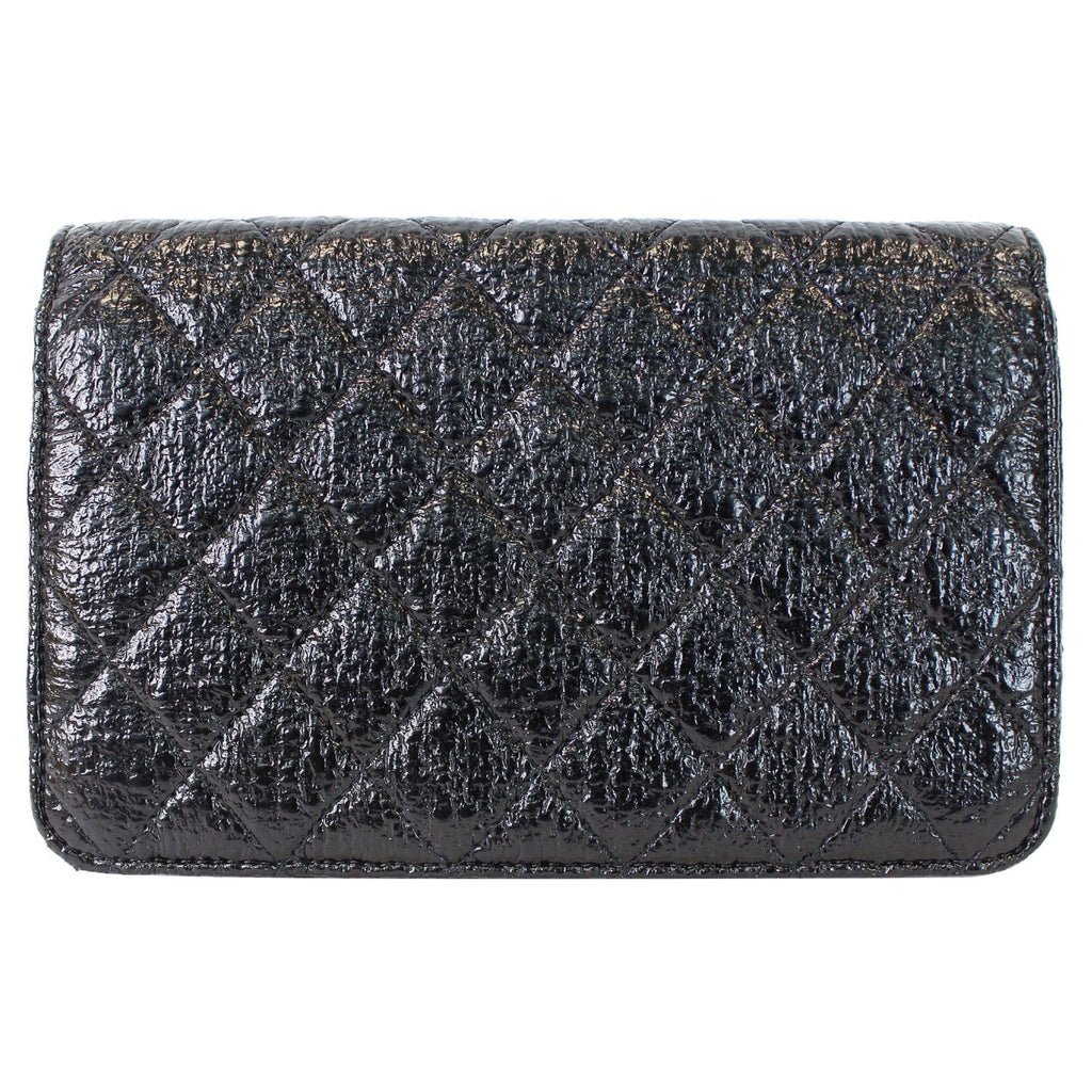 CHANEL CC Aged Lambskin Wallet on Chain WOC Crossbody Bag Black
