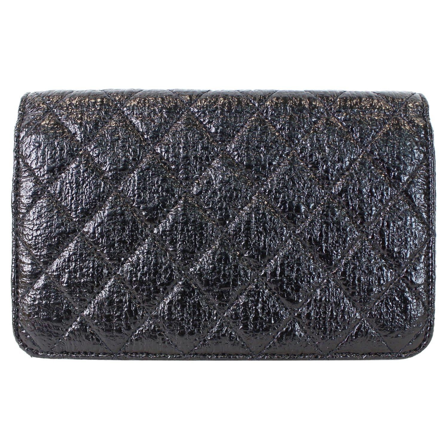 CHANEL CC Aged Lambskin Wallet on Chain WOC Crossbody Bag Black