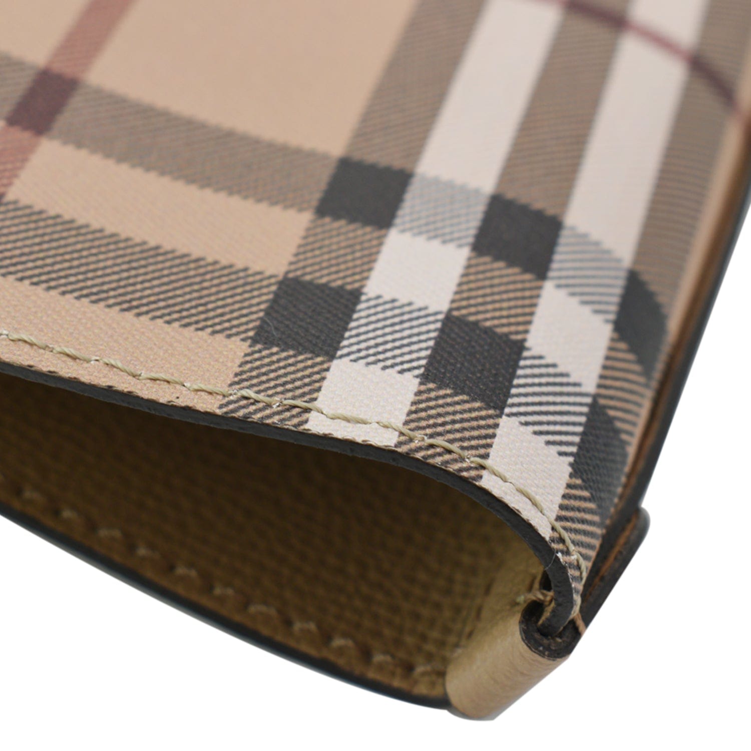BURBERRY Reversible Haymarket Coated Canvas Tote Bag Tan