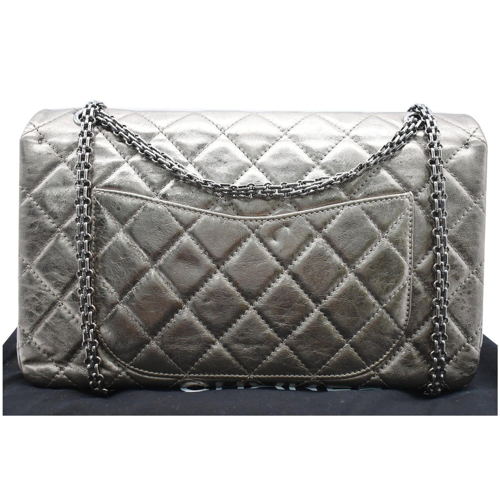 CHANEL 2.55 Reissue Aged Calfskin Leather Shoulder Bag Metallic Gold