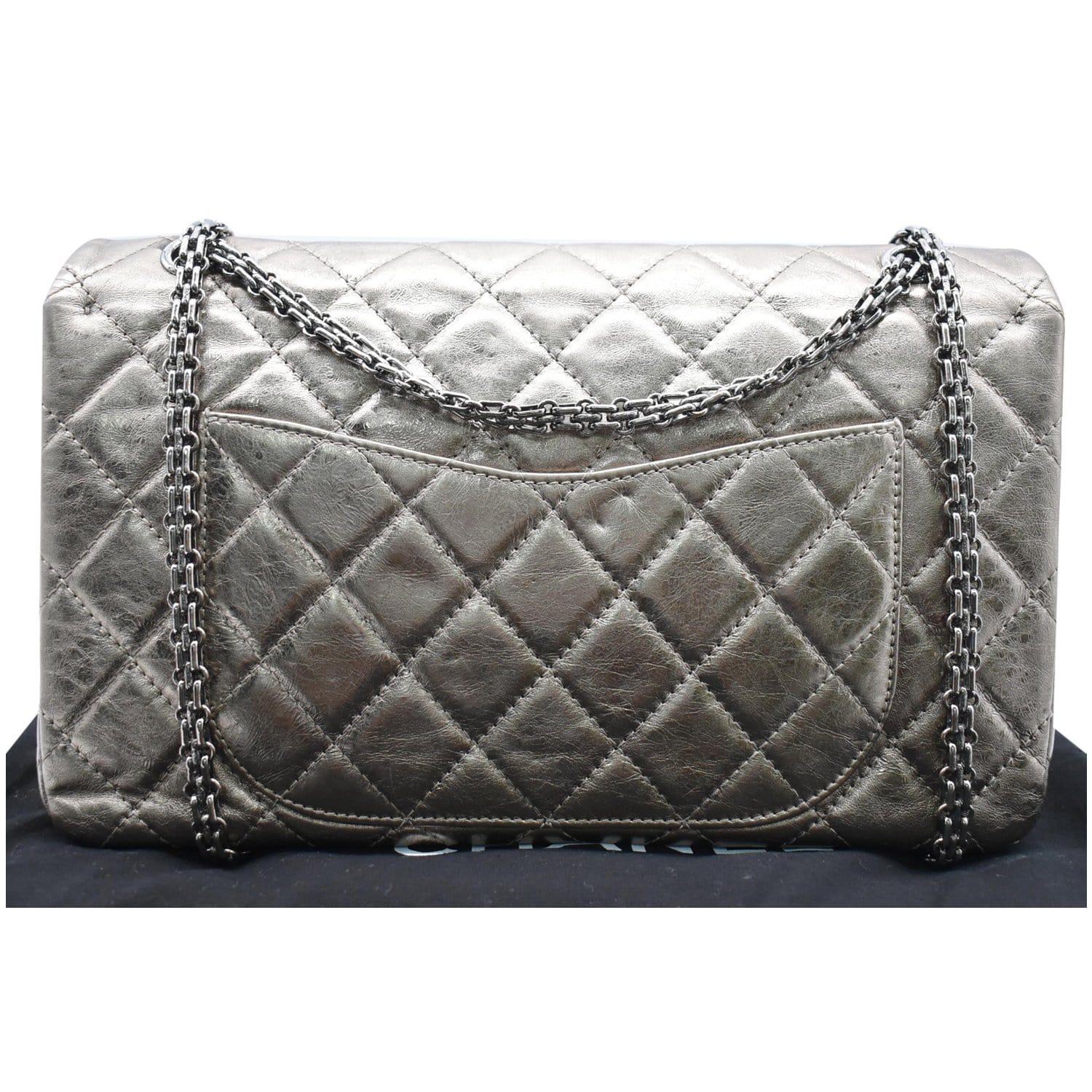 CHANEL 2.55 Reissue Aged Calfskin Leather Shoulder Bag Metallic Gold