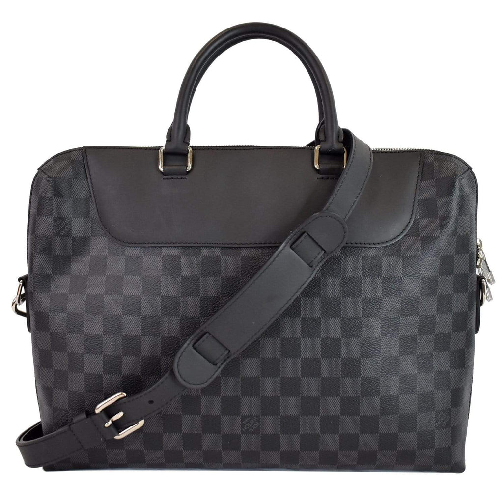 LOUIS VUITTON Porte-Documents Jour Graphite Briefcase Shoulder Bag Black