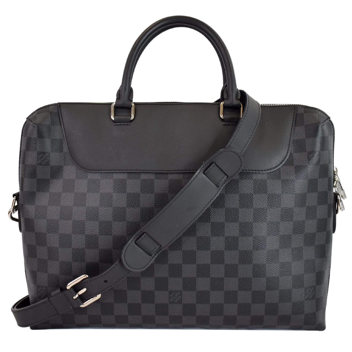 LOUIS VUITTON Porte-Documents Jour Graphite Briefcase Shoulder Bag Black