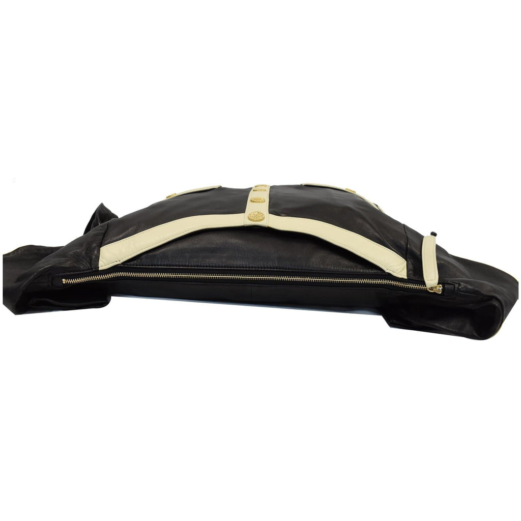 CHANEL Girl Large Lambskin Shoulder Bag Beige/Black