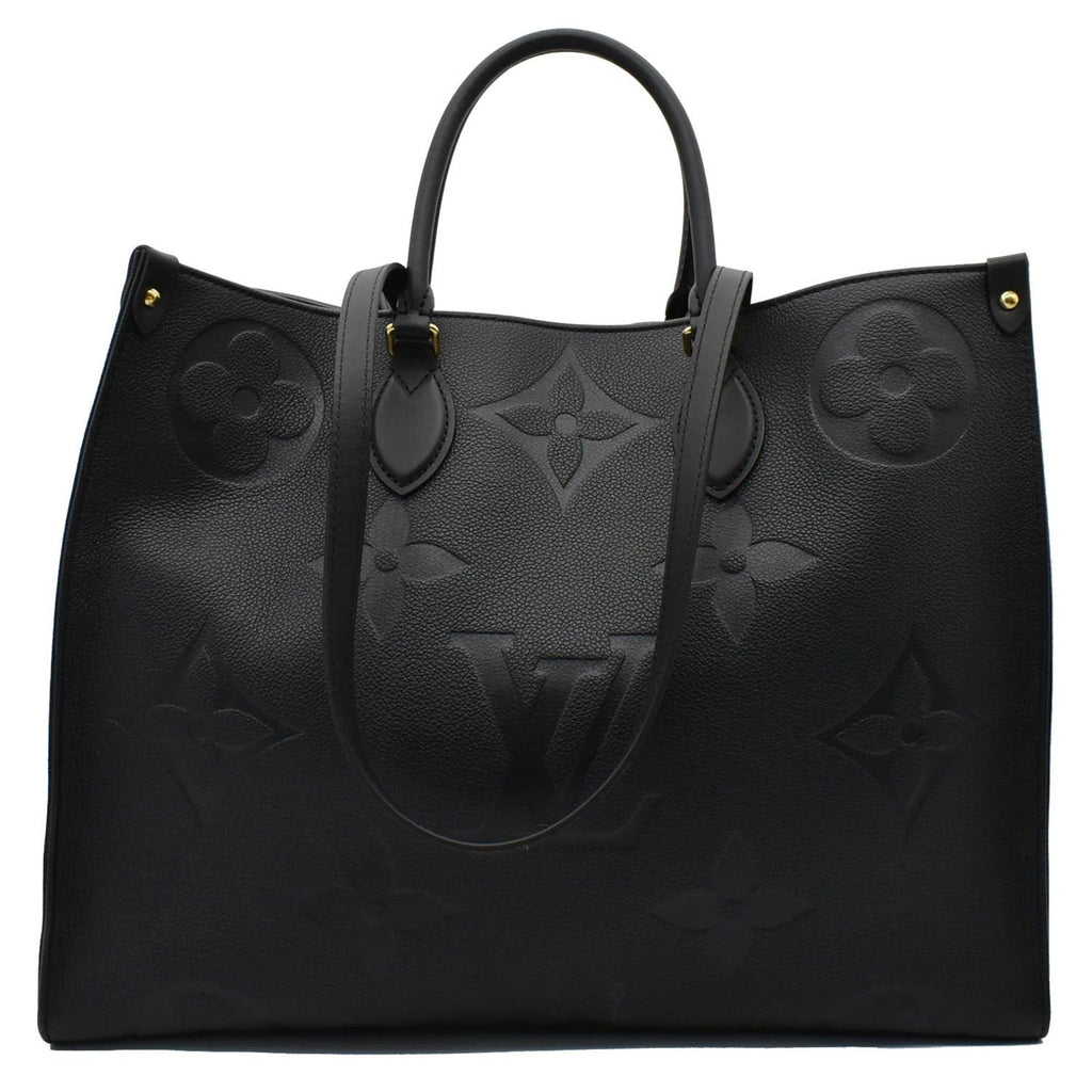 LOUIS VUITTON Onthego GM Monogram Empreinte Leather Tote Bag Black