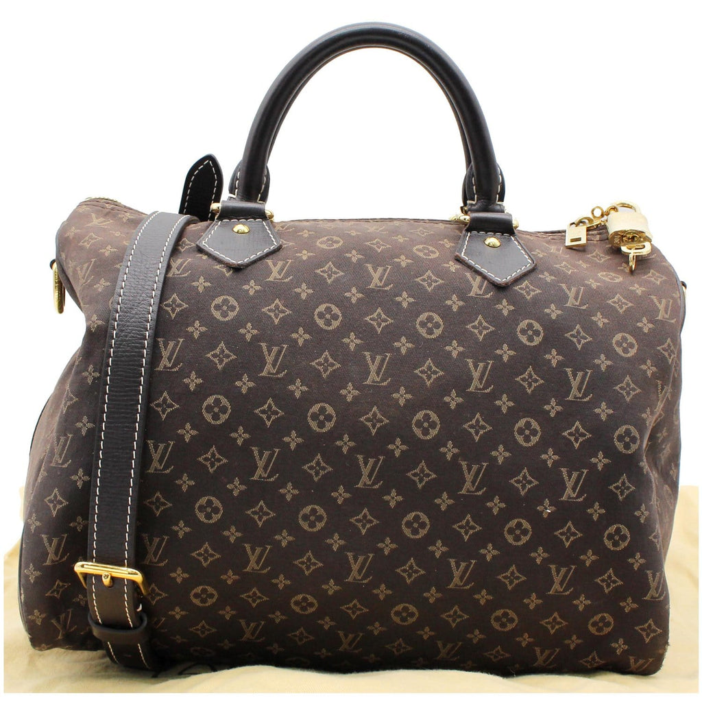 LOUIS VUITTON Speedy 30 Bandouliere Ebene Mini Lin Shoulder Bag Brown