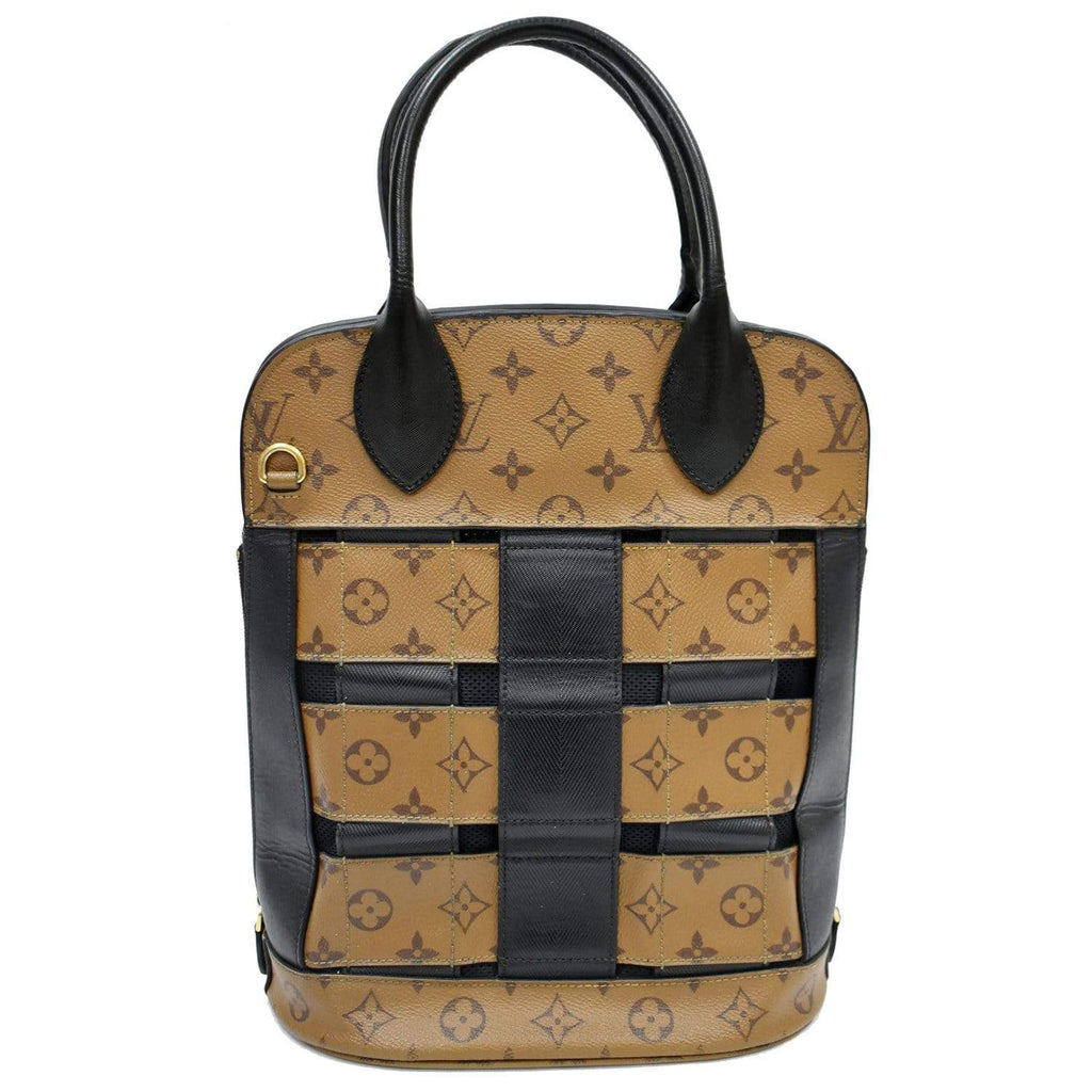LOUIS VUITTON Tressage Reverse Monogram Tote Bag Brown