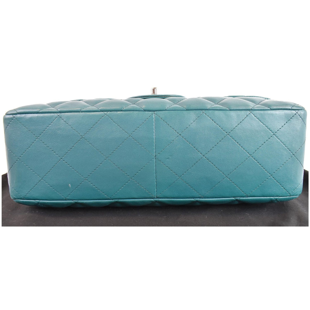 CHANEL Jumbo Classic Single Flap Lambskin Crossbody Bag Teal