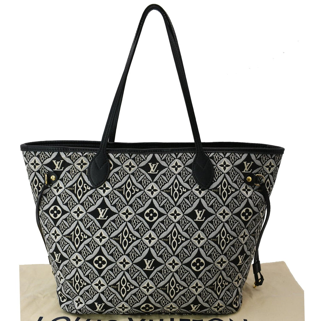 LOUIS VUITTON Since 1854 Neverfull MM Jacquard Shoulder Bag Grey