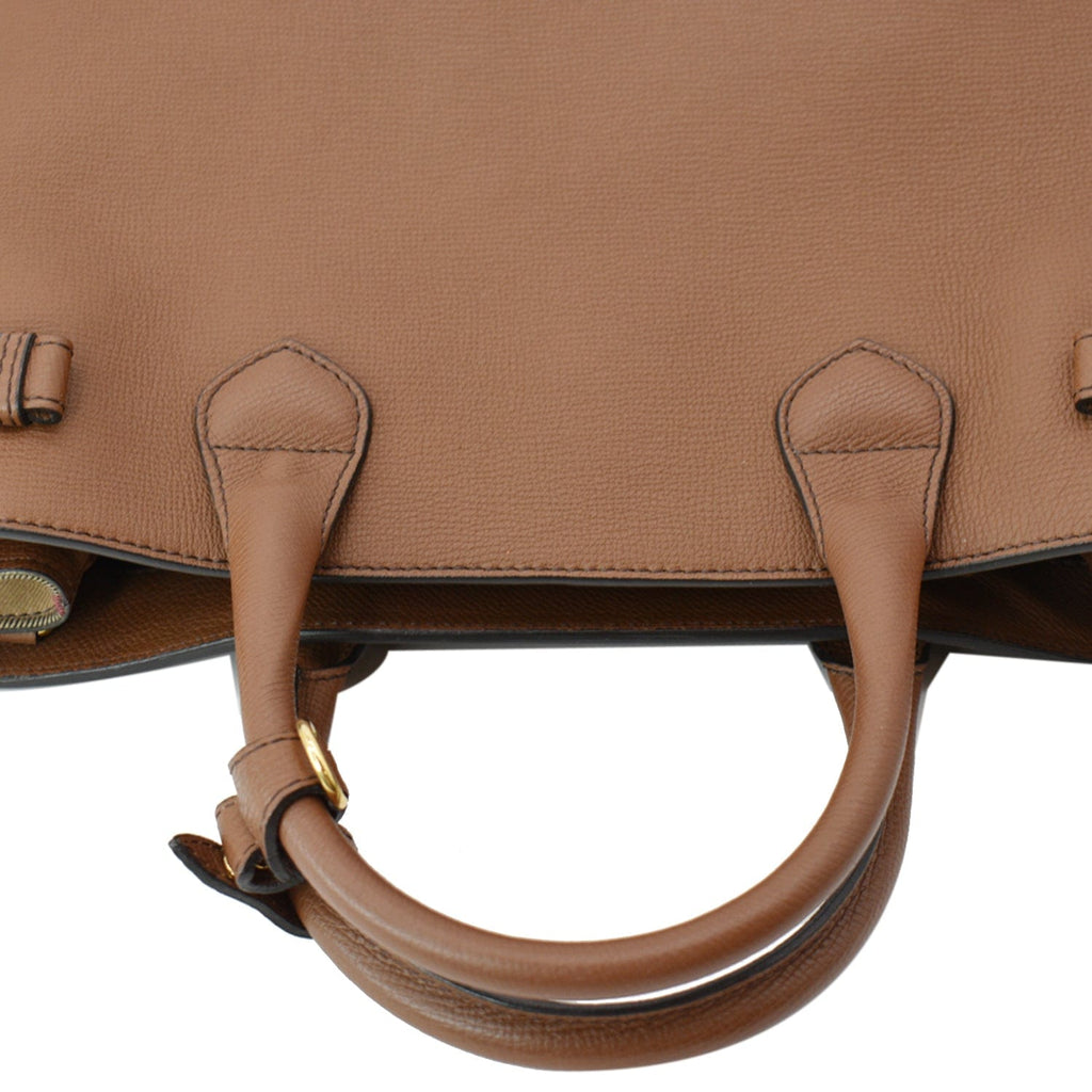 BURBERRY Banner Medium House Check Tote Bag Tan