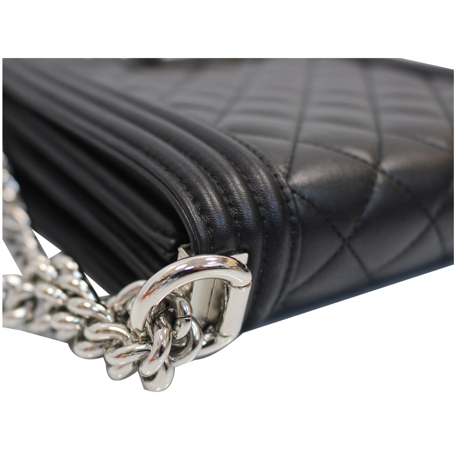 CHANEL North South Boy Lambskin Leather Crossbody Bag Black