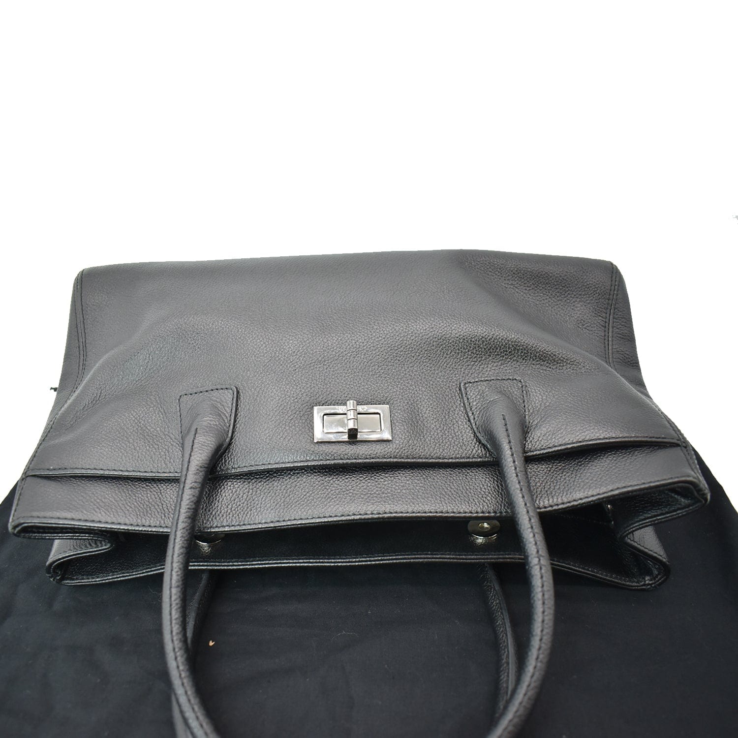CHANEL Reissue Cerf Executive East West Leather Tote Bag Black