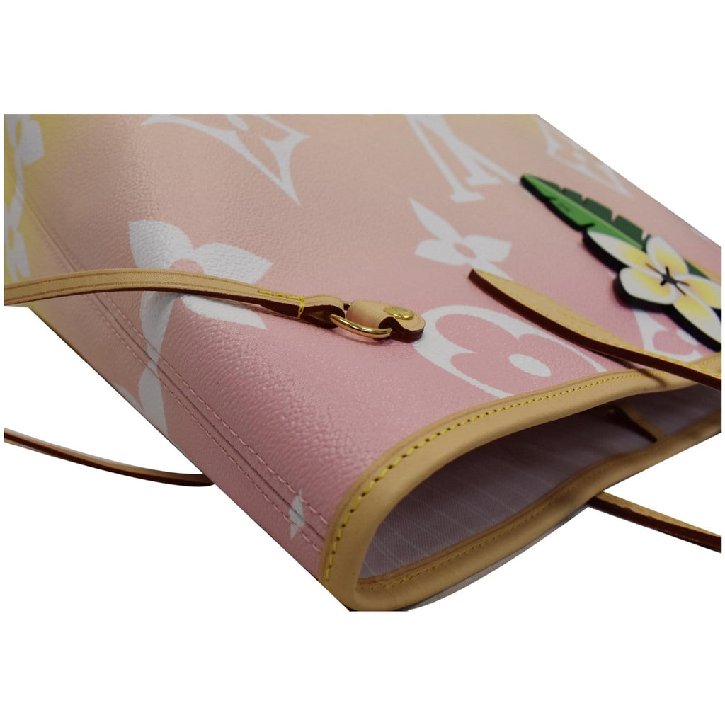 LOUIS VUITTON Neverfull MM Pool Monogram Giant Tote Shoulder Bag Light Pink