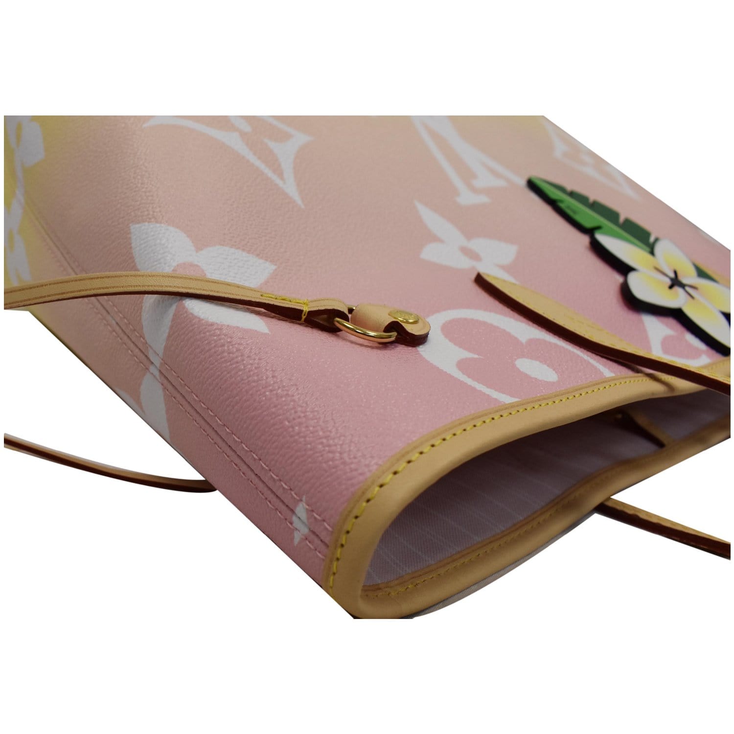 LOUIS VUITTON Neverfull MM Pool Monogram Giant Tote Shoulder Bag Light Pink
