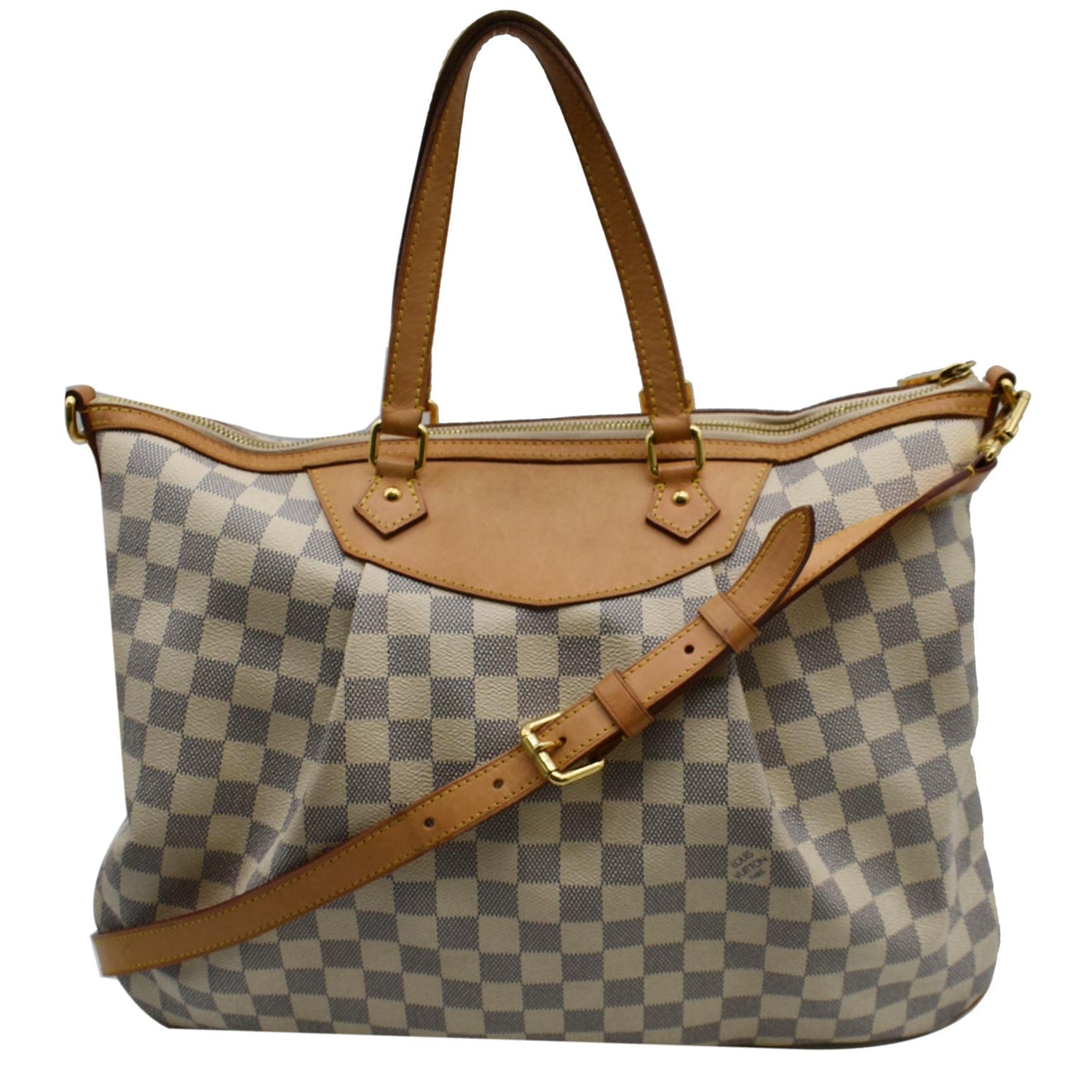 LOUIS VUITTON Siracusa GM Damier Azur Shoulder Bag White