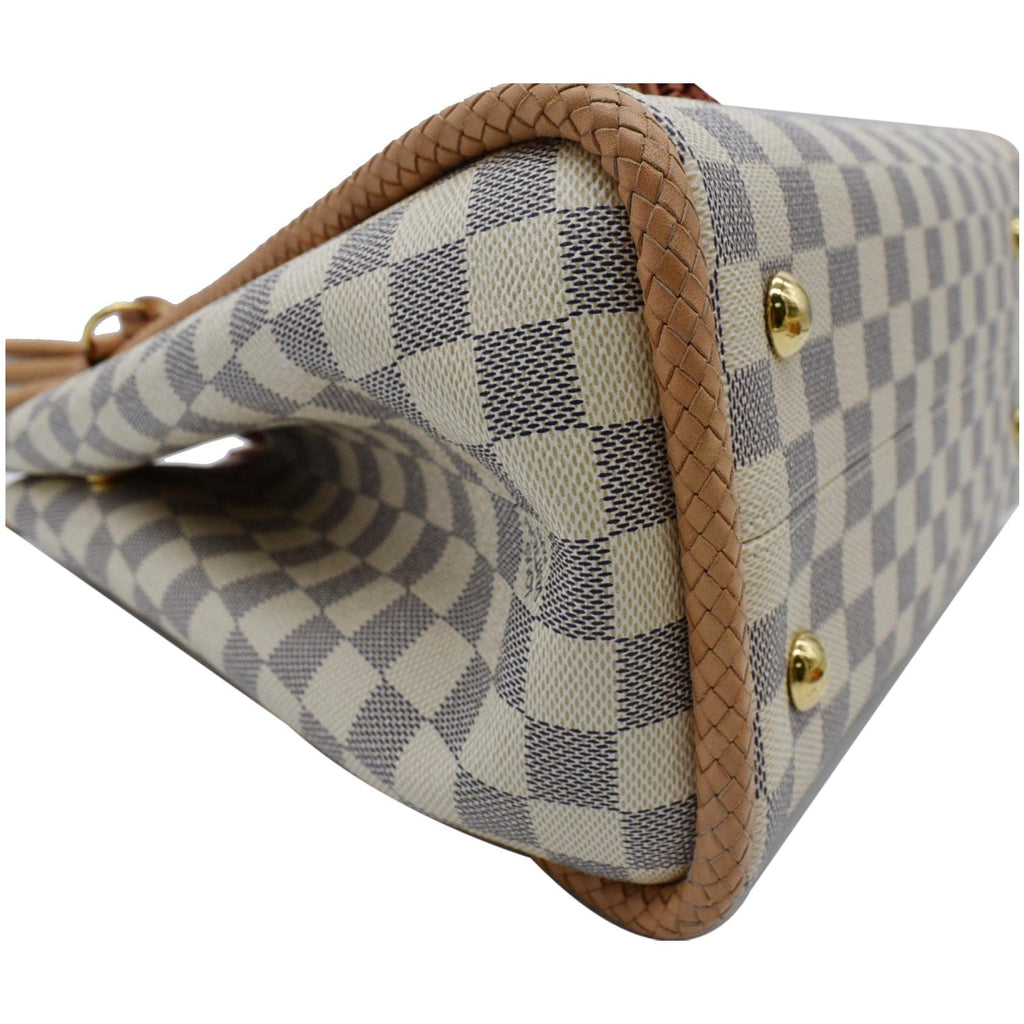 LOUIS VUITTON Propriano Damier Azur Tote Shoulder Bag White