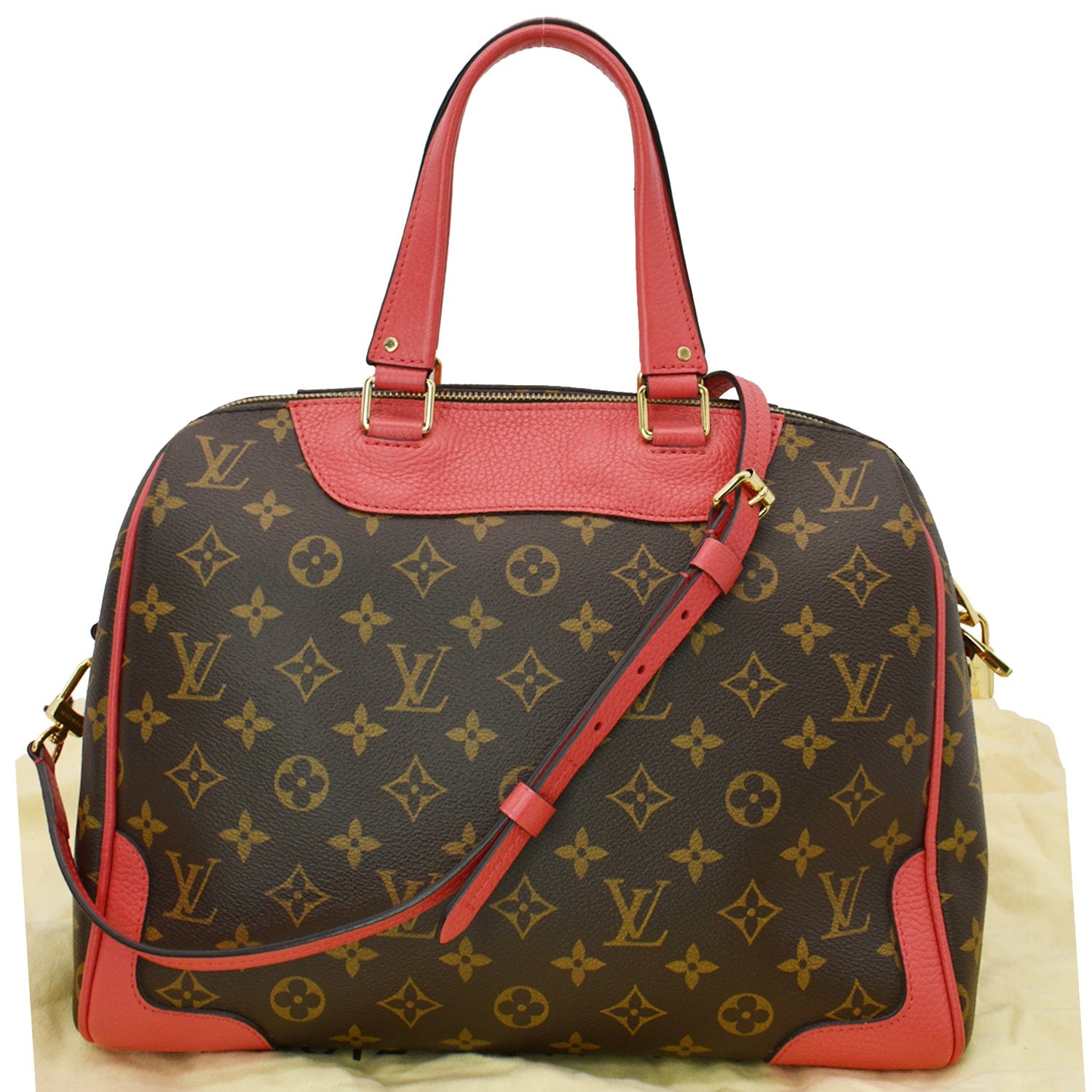 LOUIS VUITTON Retiro NM Monogram Canvas 2Way Shoulder Bag Red