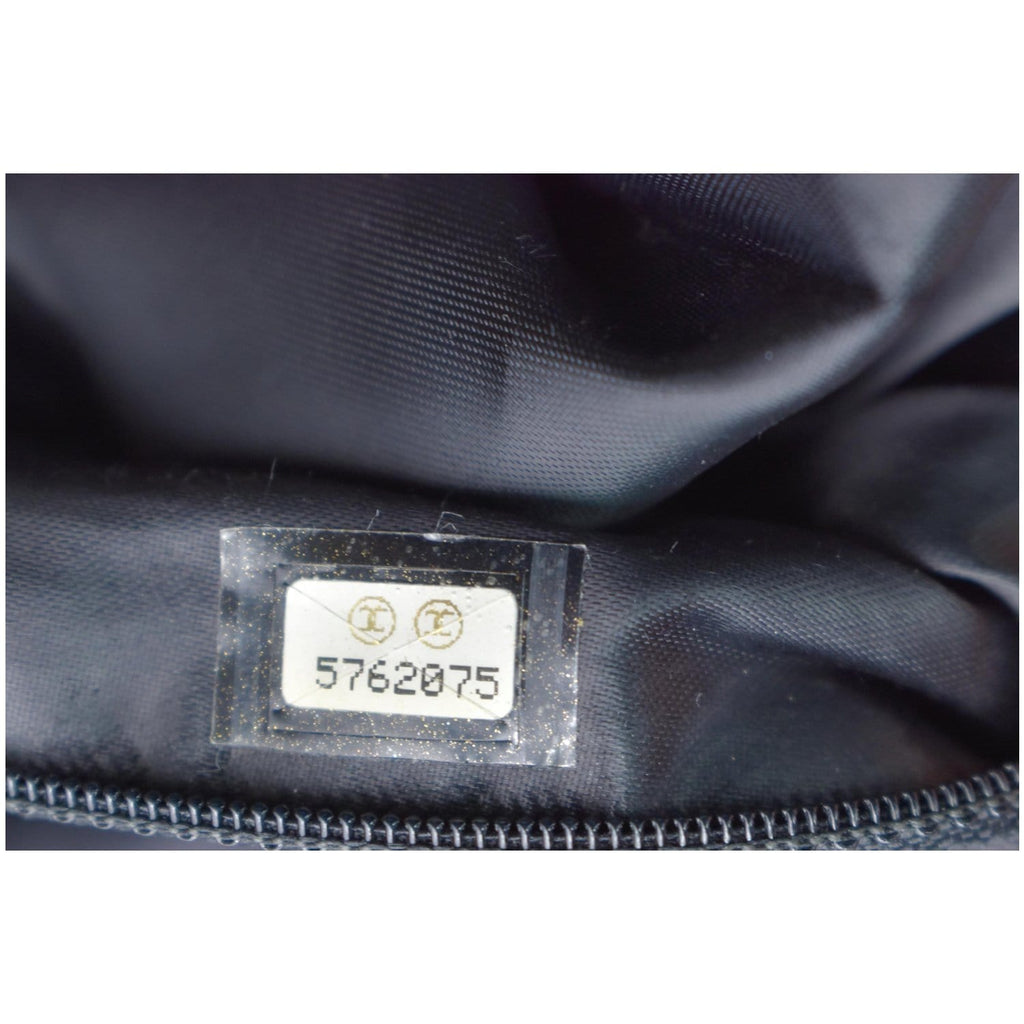 CHANEL Vintage Quilted Satin Tassel Shoulder Bag Black