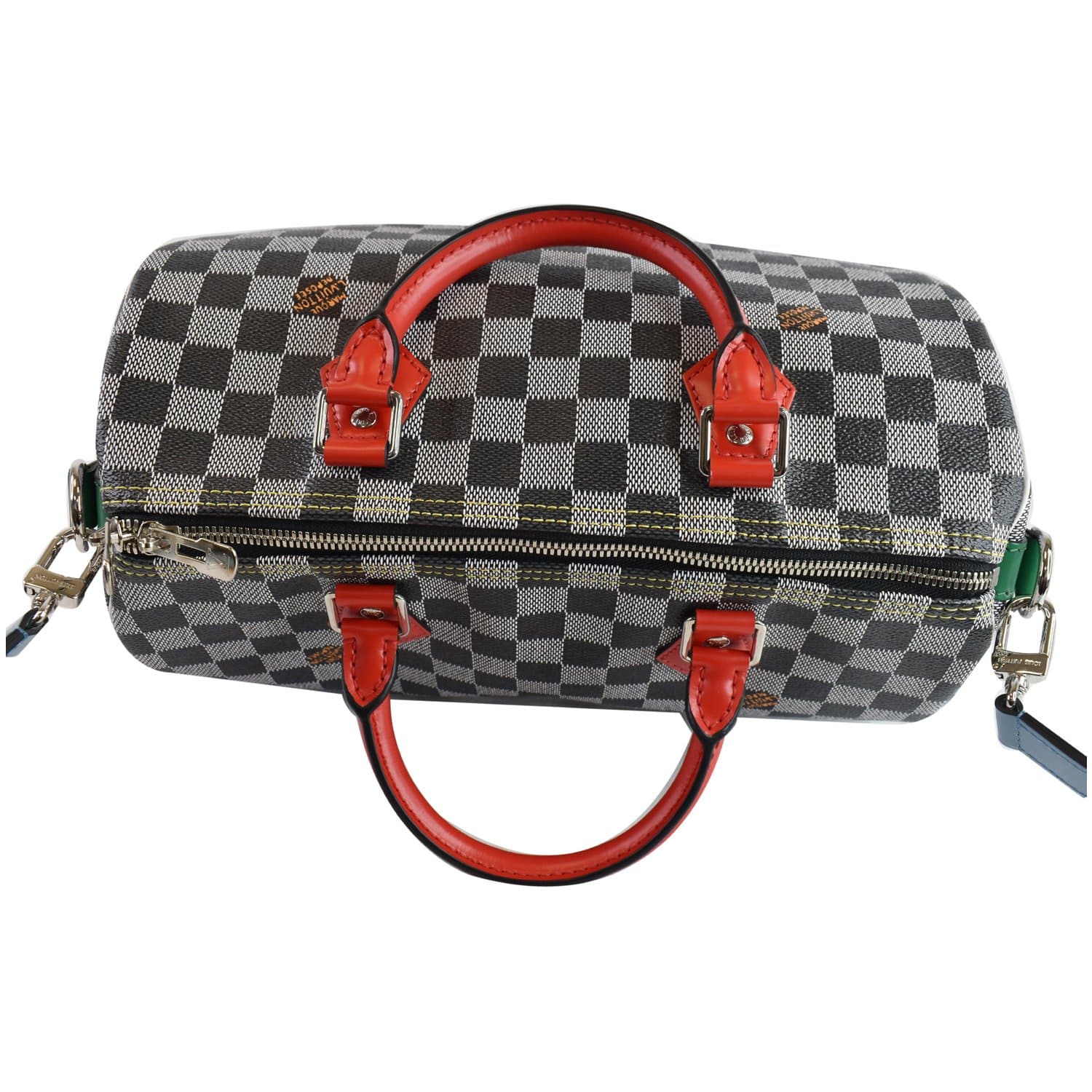 LOUIS VUITTON Speedy 30 Bandouliere Damier Shoulder Bag Black White