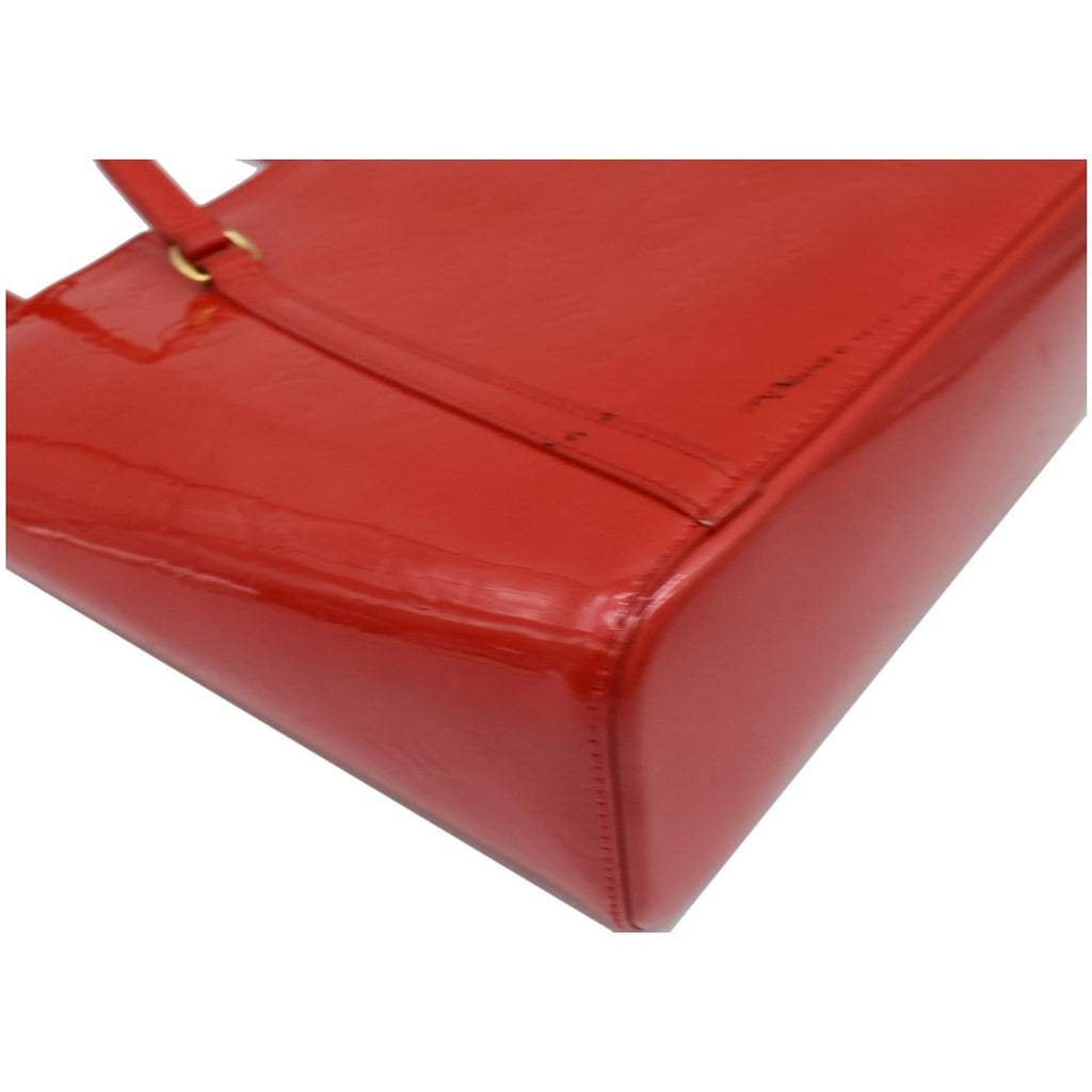 LOUIS VUITTON Avalon MM Monogram Vernis Shoulder Tote Bag Rouge Grenadine