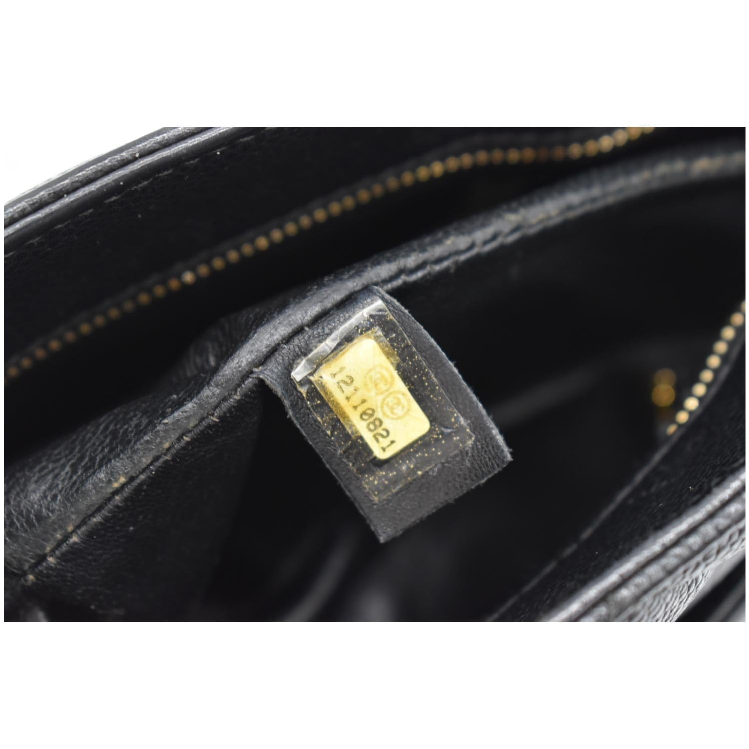 CHANEL Medallion Quilted Caviar Leather Tote Bag Black