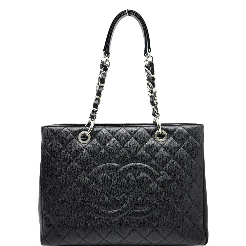 CHANEL Grand Shopping GST Caviar Leather Tote Bag Black