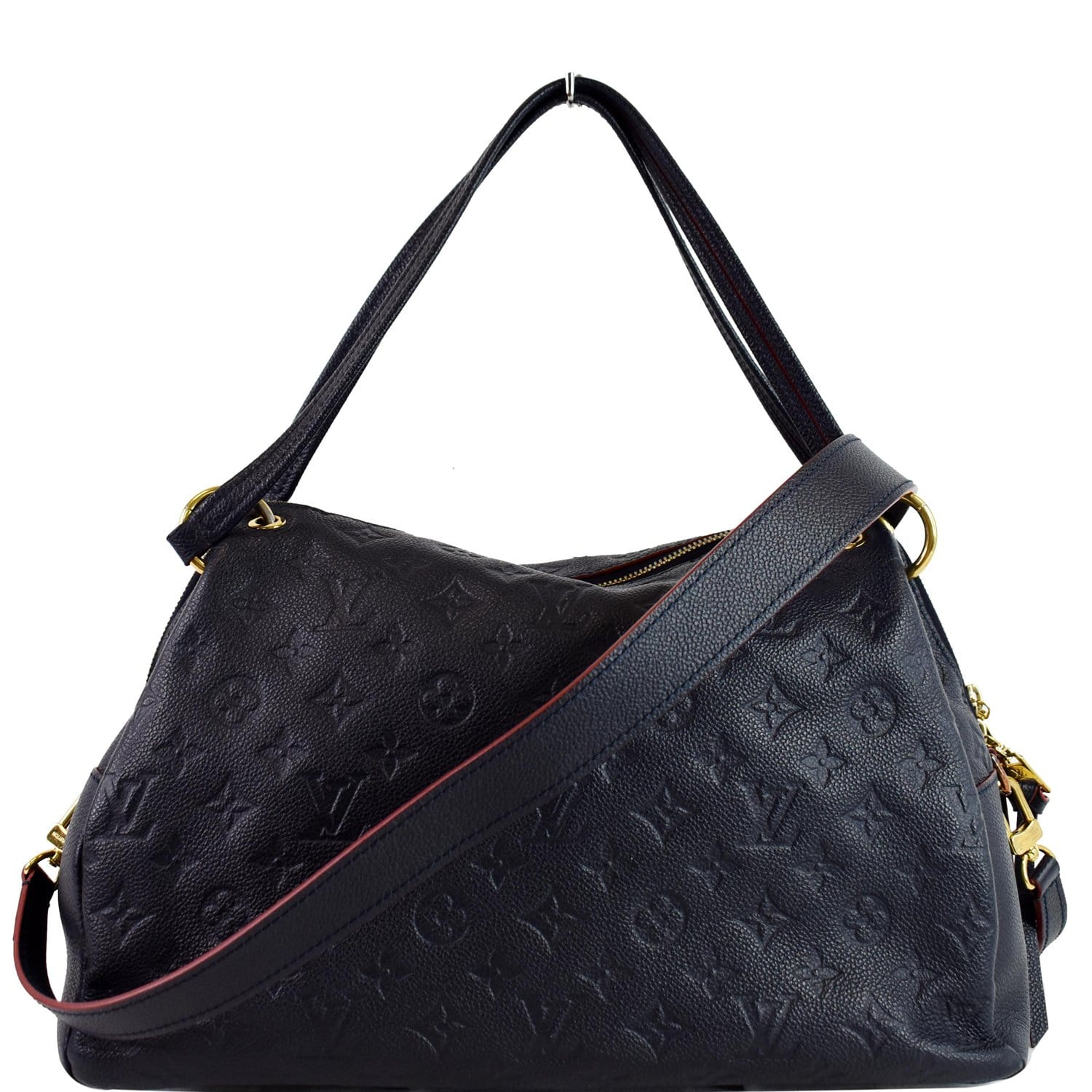 LOUIS VUITTON Ponthieu PM Empreinte Leather Shoulder Bag Blue