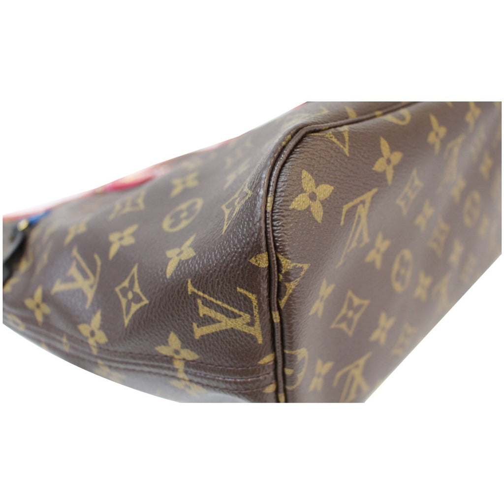 LOUIS VUITTON Neverfull MM Totem Monogram Canvas Tote Shoulder Bag Red