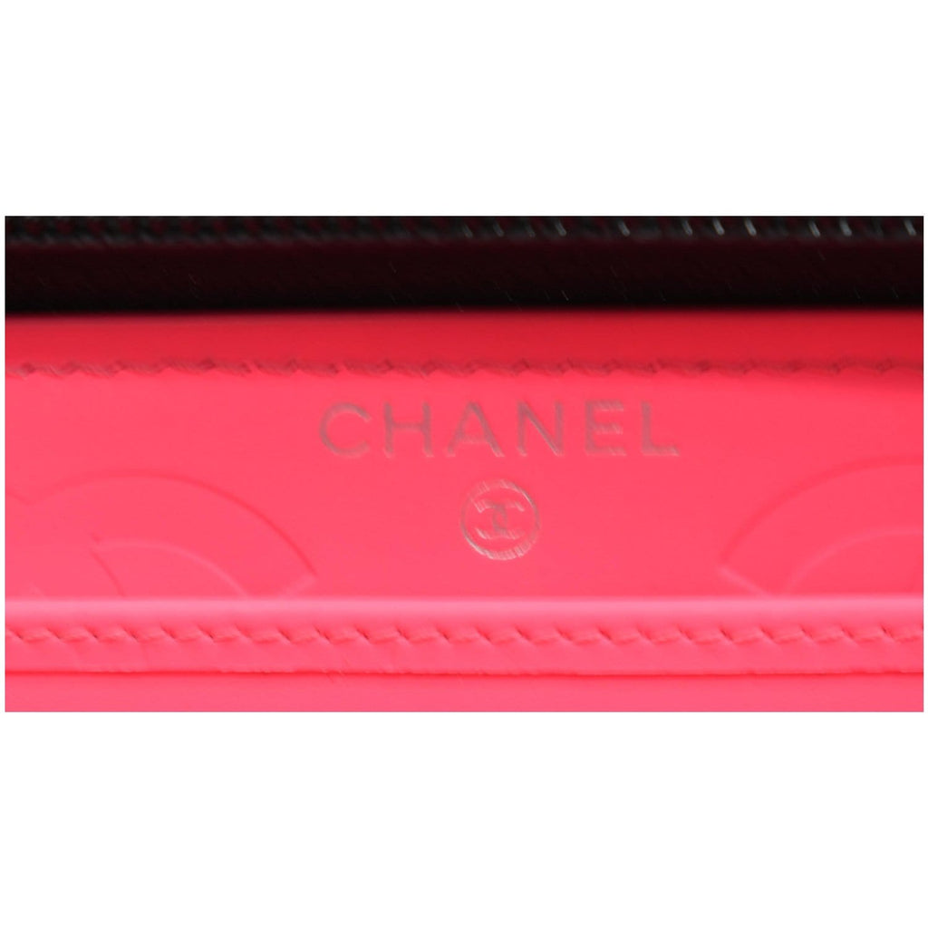 CHANEL Cambon Ligne Quilted Leather Zippy Wallet Black