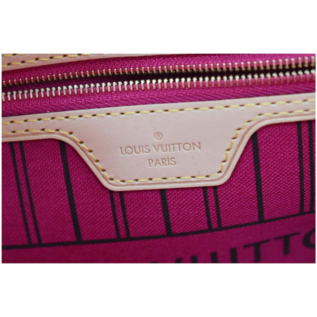 LOUIS VUITTON Neverfull GM Monogram Canvas Tote Shoulder Bag Fuchsia