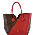 LOUIS VUITTON Kimono Monogram Calfskin Tote Bag Brown/Cerise