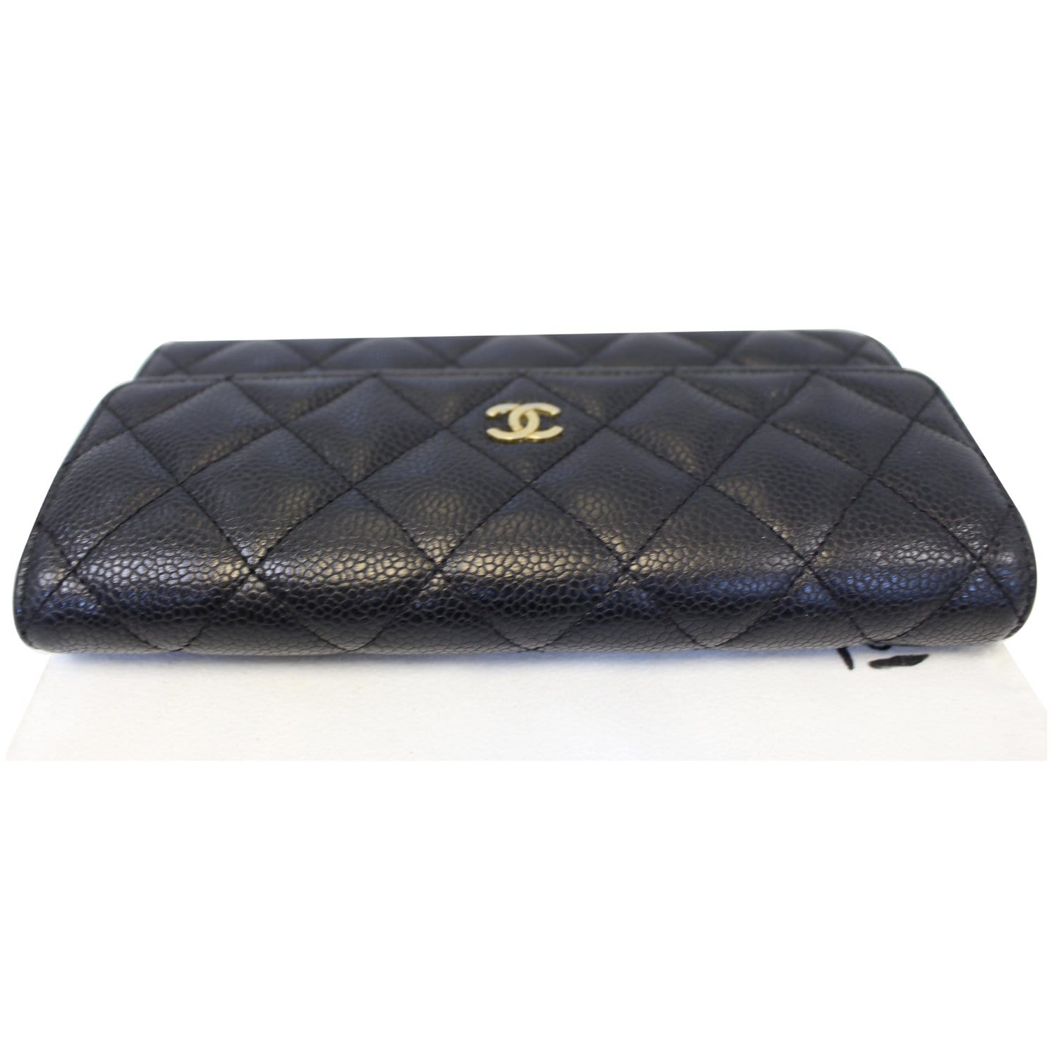 Chanel Gusset Flap Caviar Wallet Black