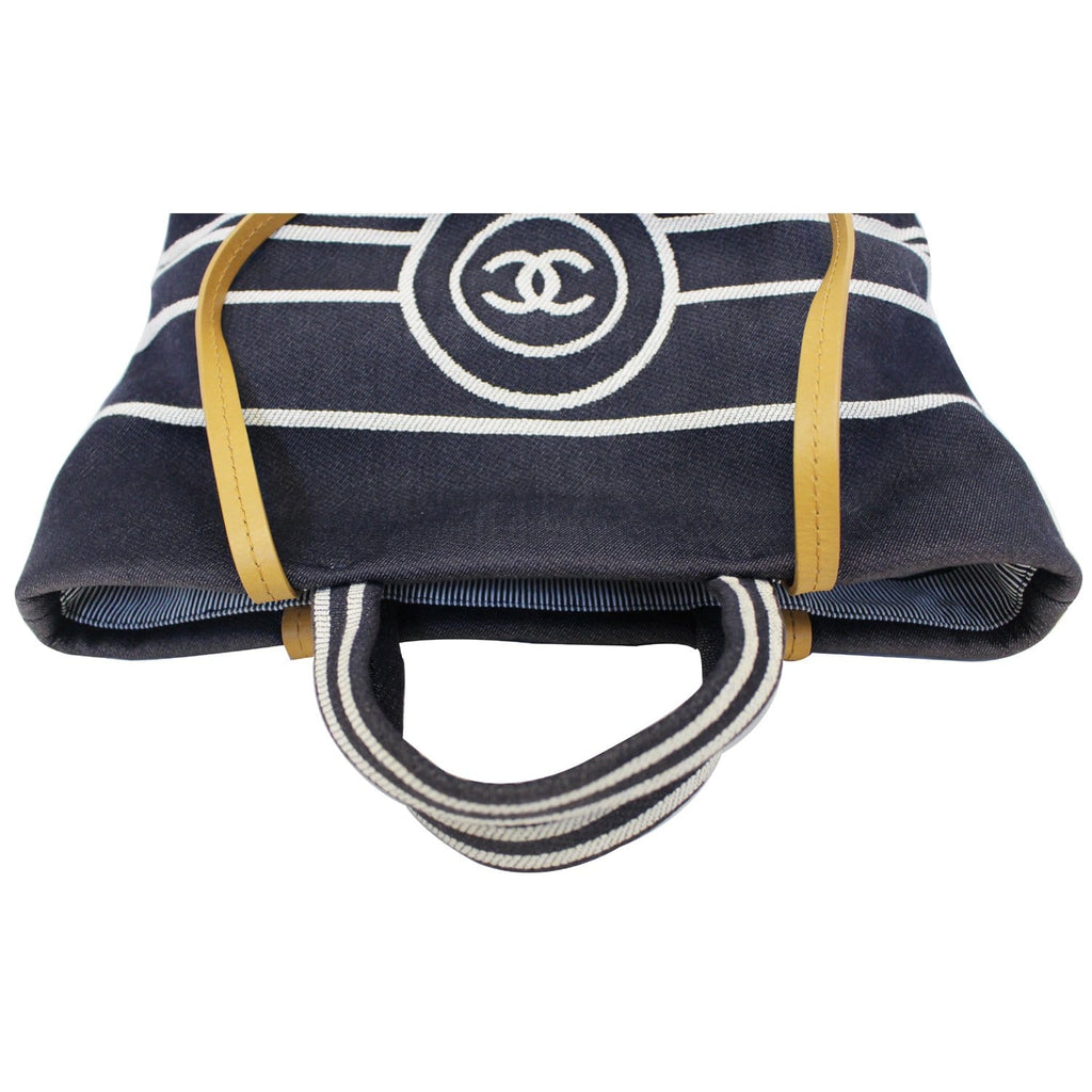 CHANEL CC Shopping Large Tote Shoulder Bag Denim