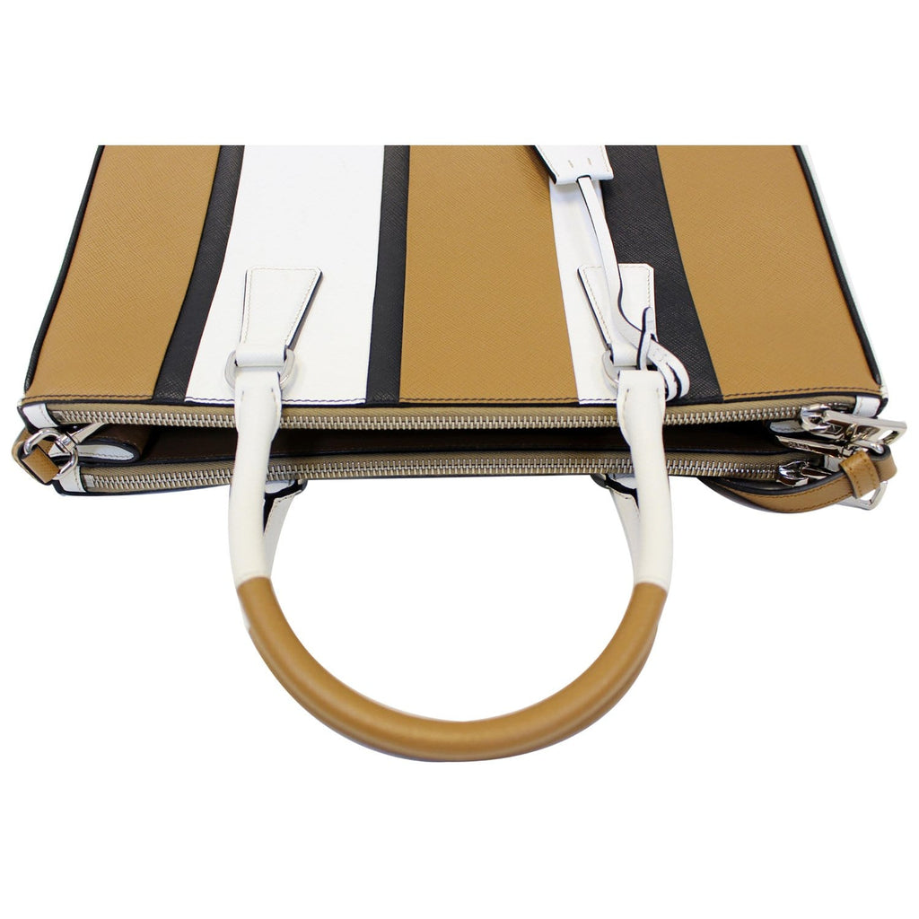 PRADA Galleria Baiadera Striped Saffiano Leather Tote Bag