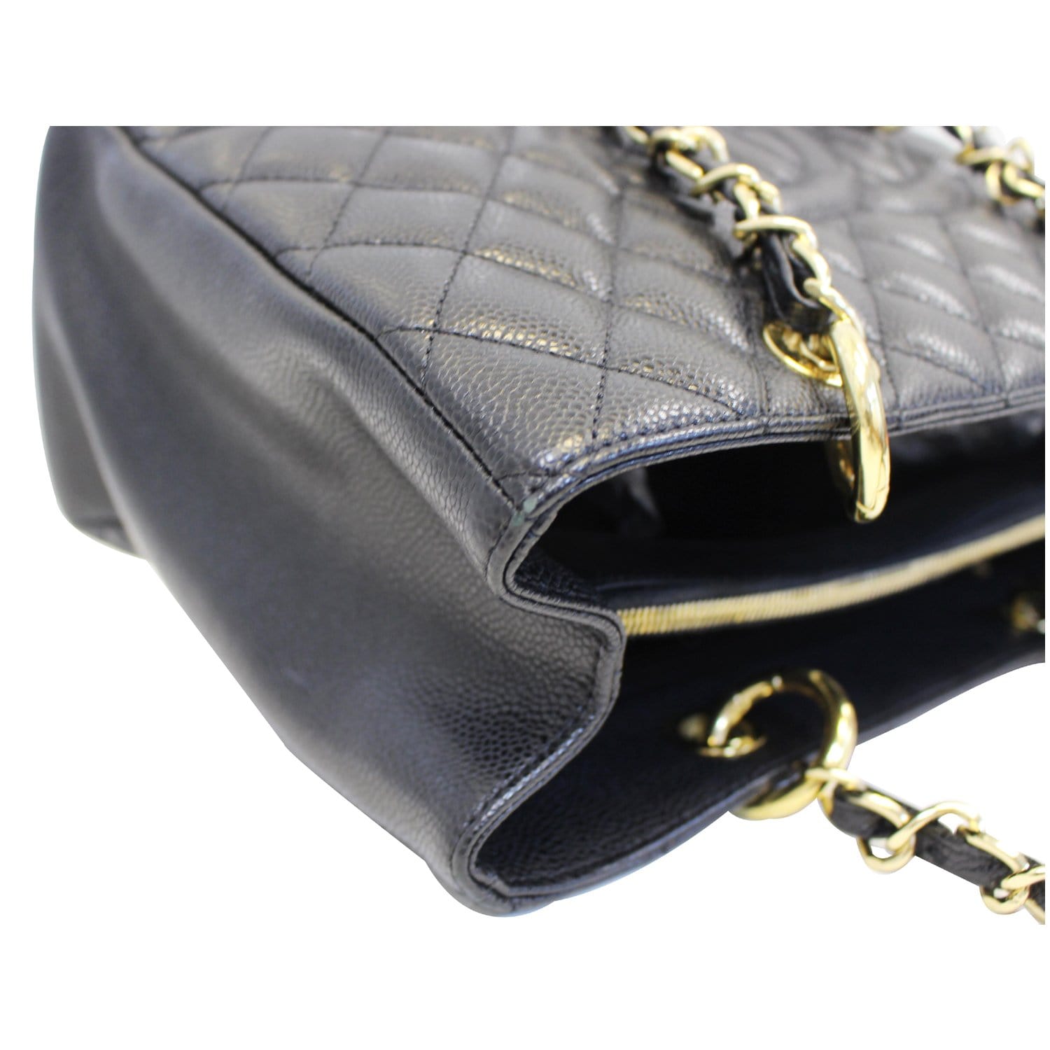 CHANEL Grand Shopping Caviar Leather Tote Bag Black